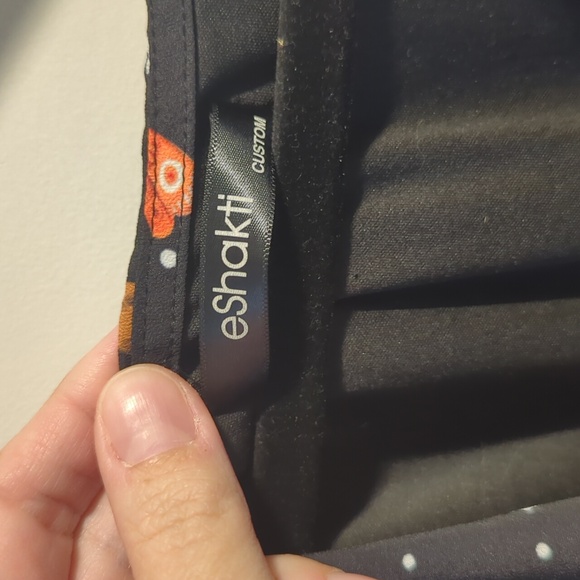 eShakti Wrap Maxi Dress with Ruched Long Sleeves in Owl Print - Picture 2 of 10